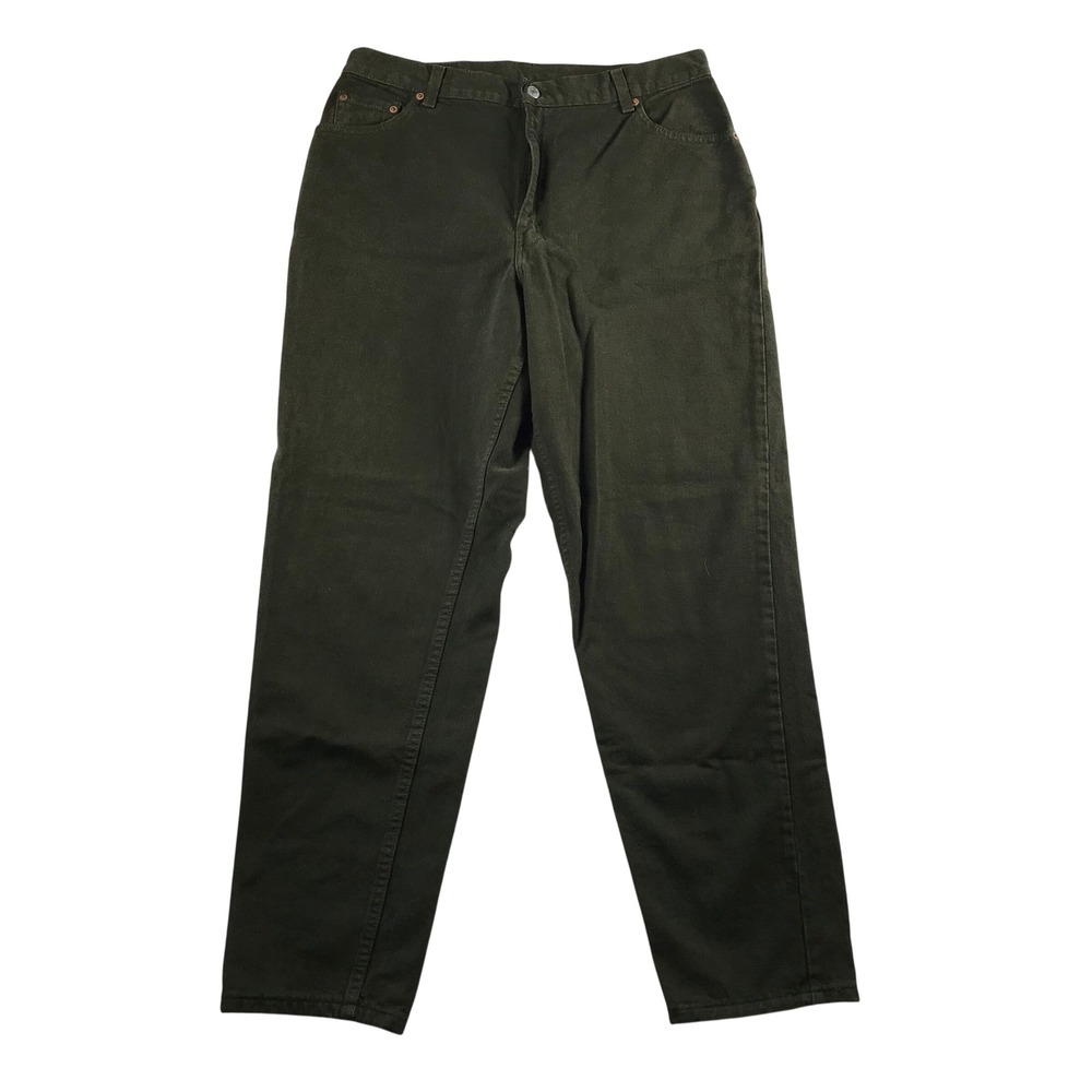 Vintage Levis 550 Relaxed Fit Tapered Leg Olive Green Jeans Made in USA 16 Reg M